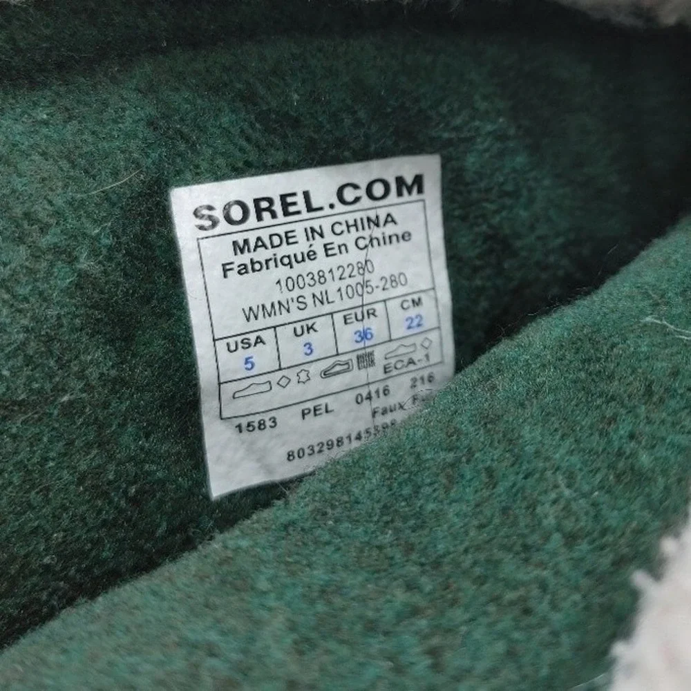 Sorel Caribou Lace Up‎ Boot Waterproof NL1005 Seam Sealed Felt Lined US 5 EU 36